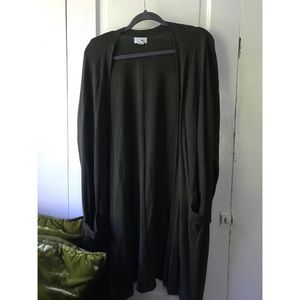 Army Green Long Old Navy Cardigan with Pockets